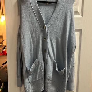 Light Blue Button-Up Cardigan